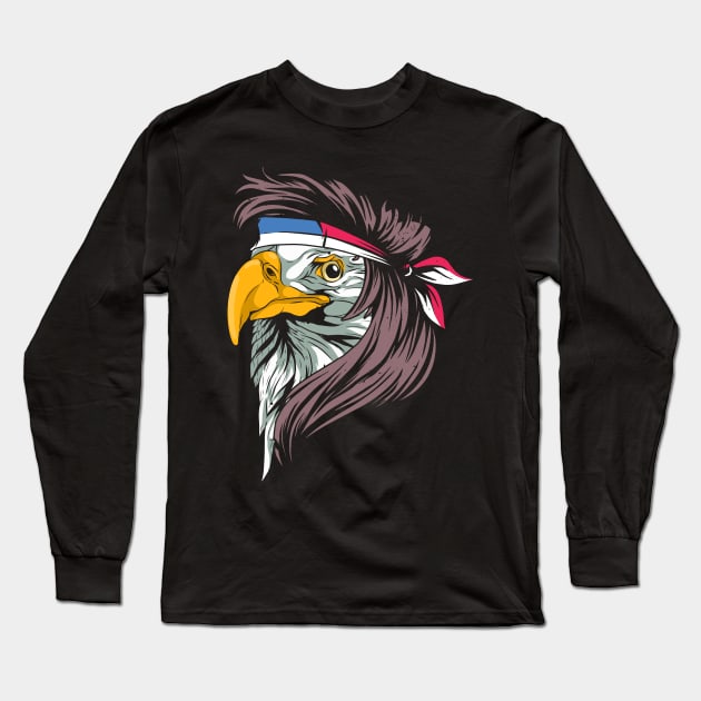 Freedom The US Flag American Bald Eagle Long Sleeve T-Shirt by ShirtsShirtsndmoreShirts